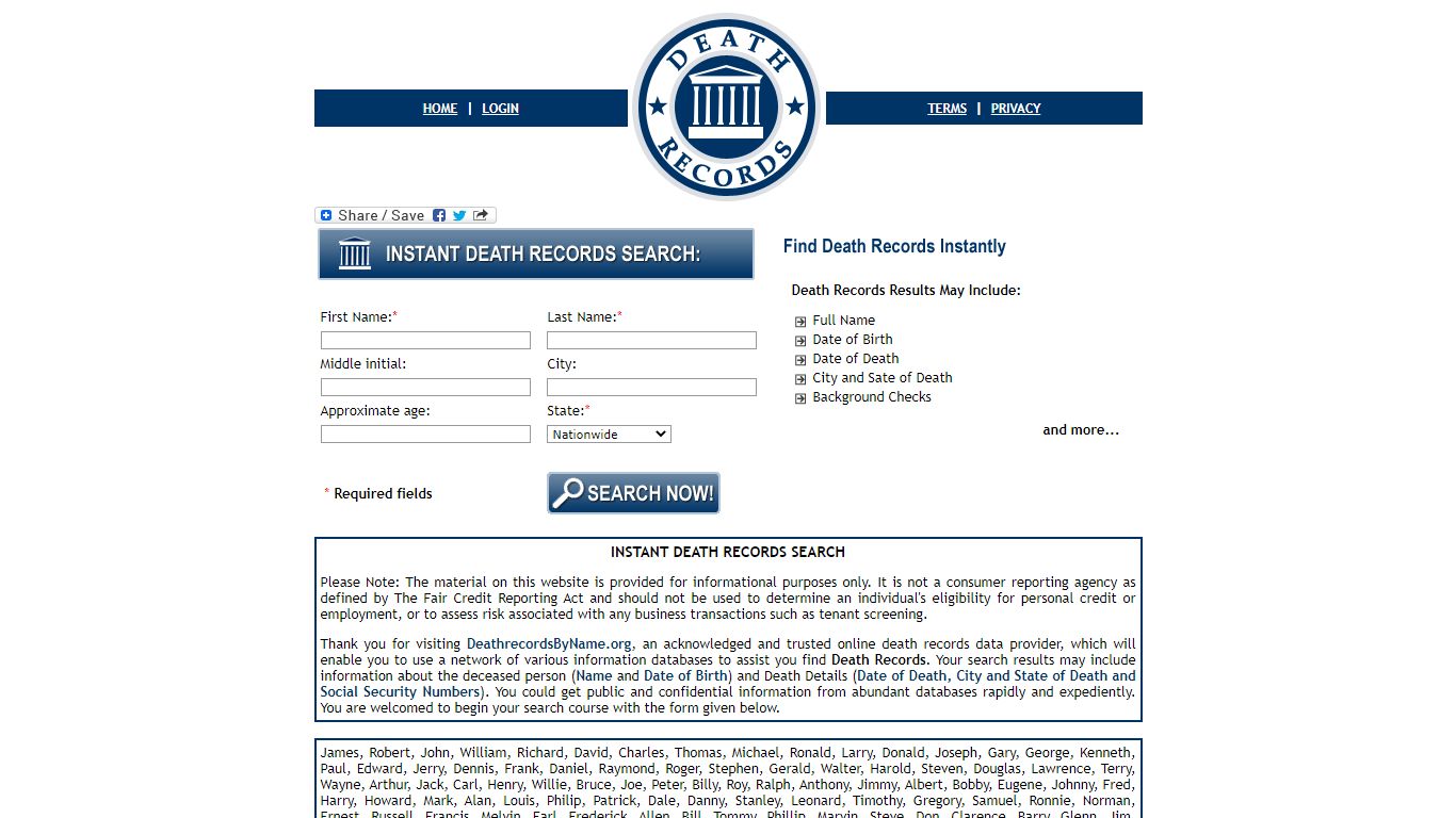 Death Records - Death Records Search Online By Name Page Three